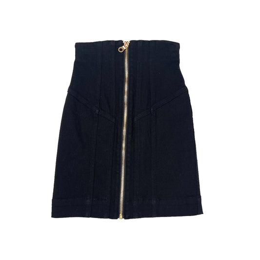 Black Denim High Waisted Skirt - 0