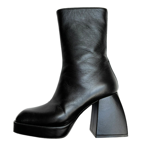 Black Platform Chunky Boots - 8