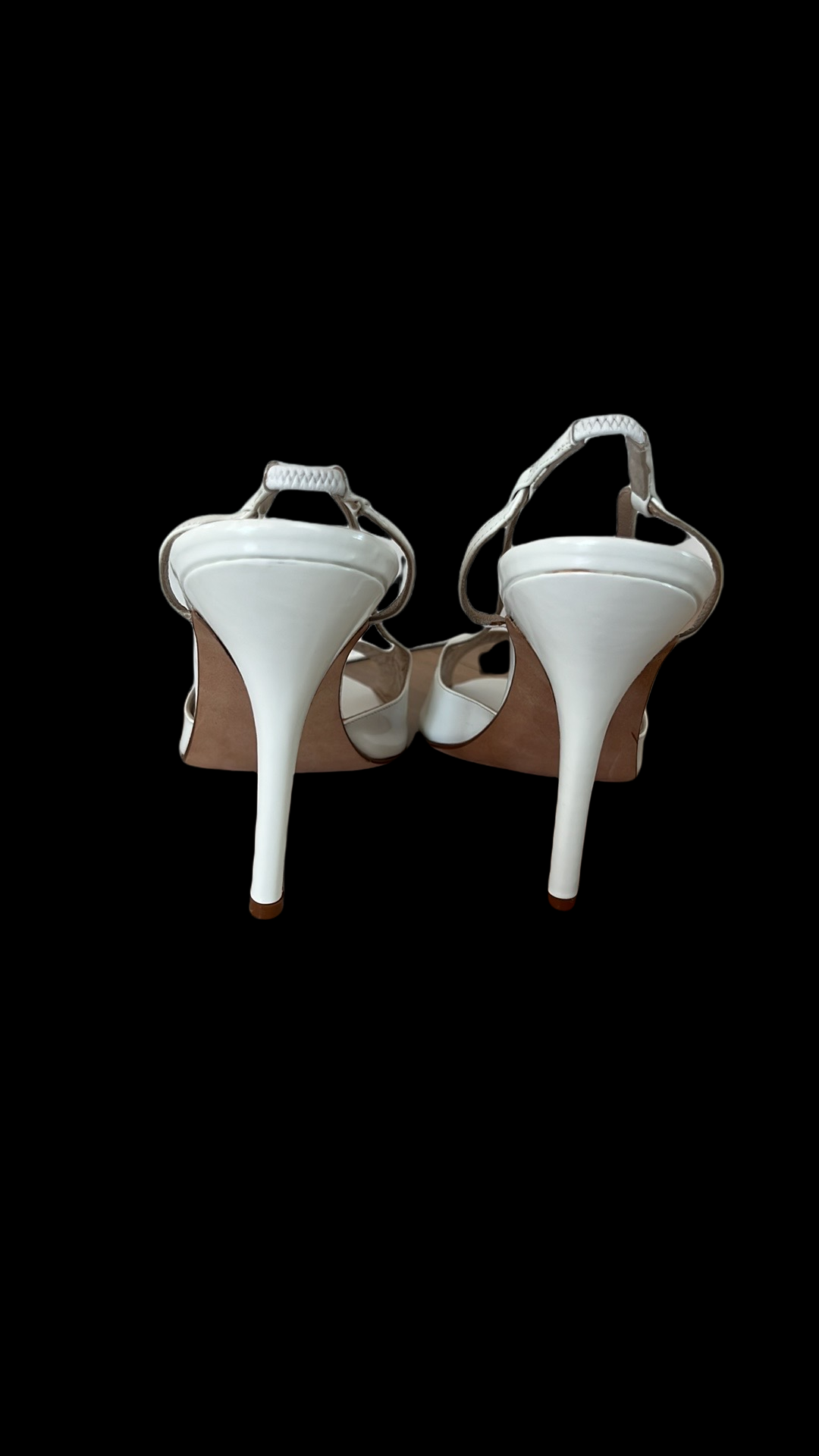 White Patent Leather Heels - 11.5