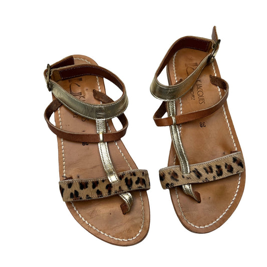 Leopard Gold & Leopard Sandals - 7.5