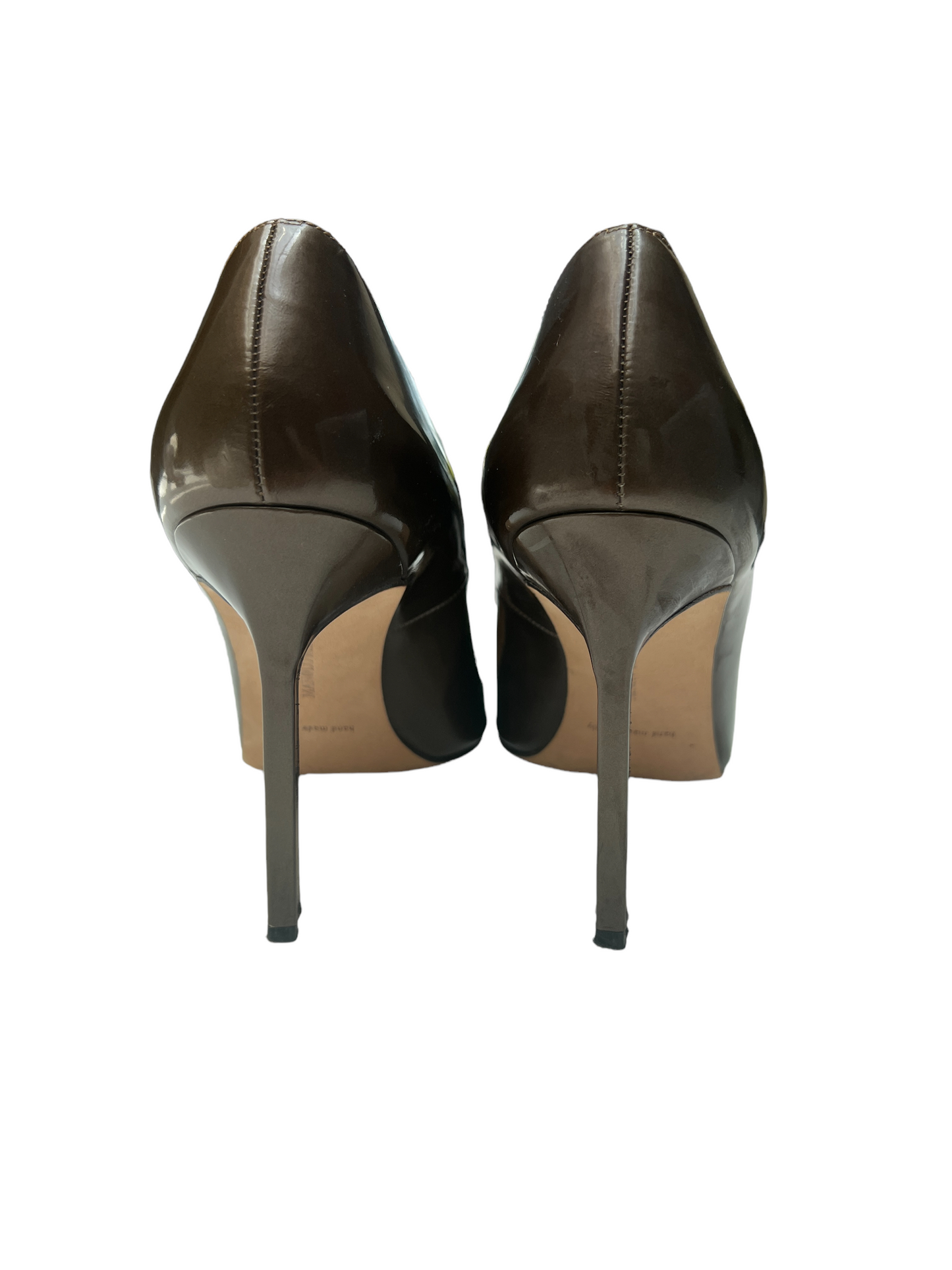 Metallic Brown Patent Brown Heels - 11