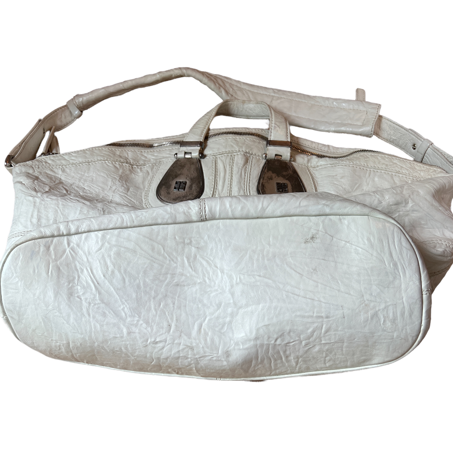 XL White Leather Nightingale Bag