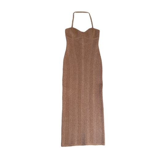 Shiny Nude Color Dress - S