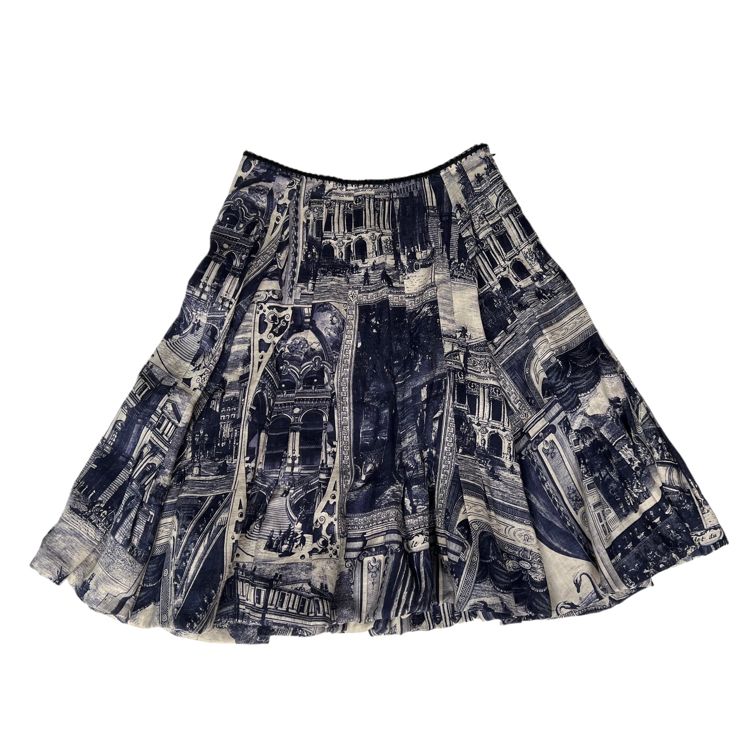 Navy Print Skirt - XS