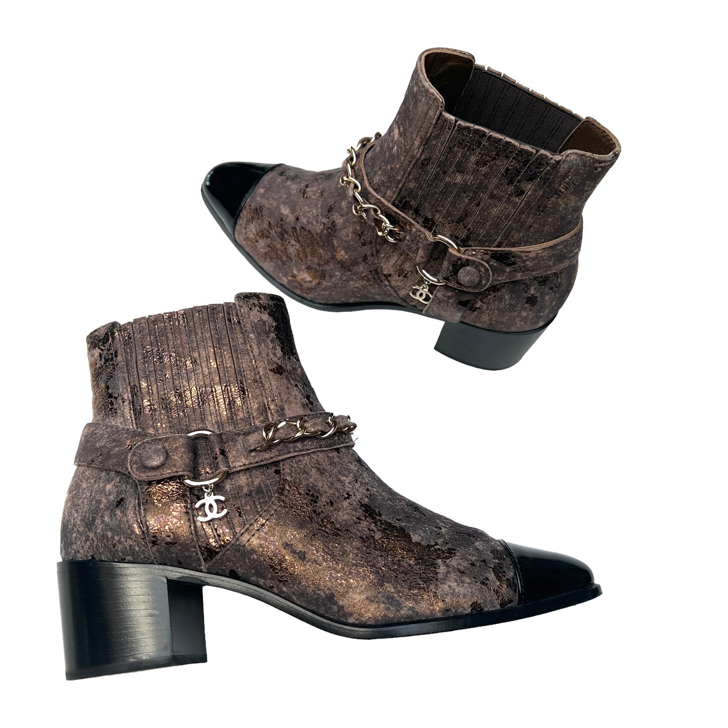 Black & Brown Ankle Boots - 8
