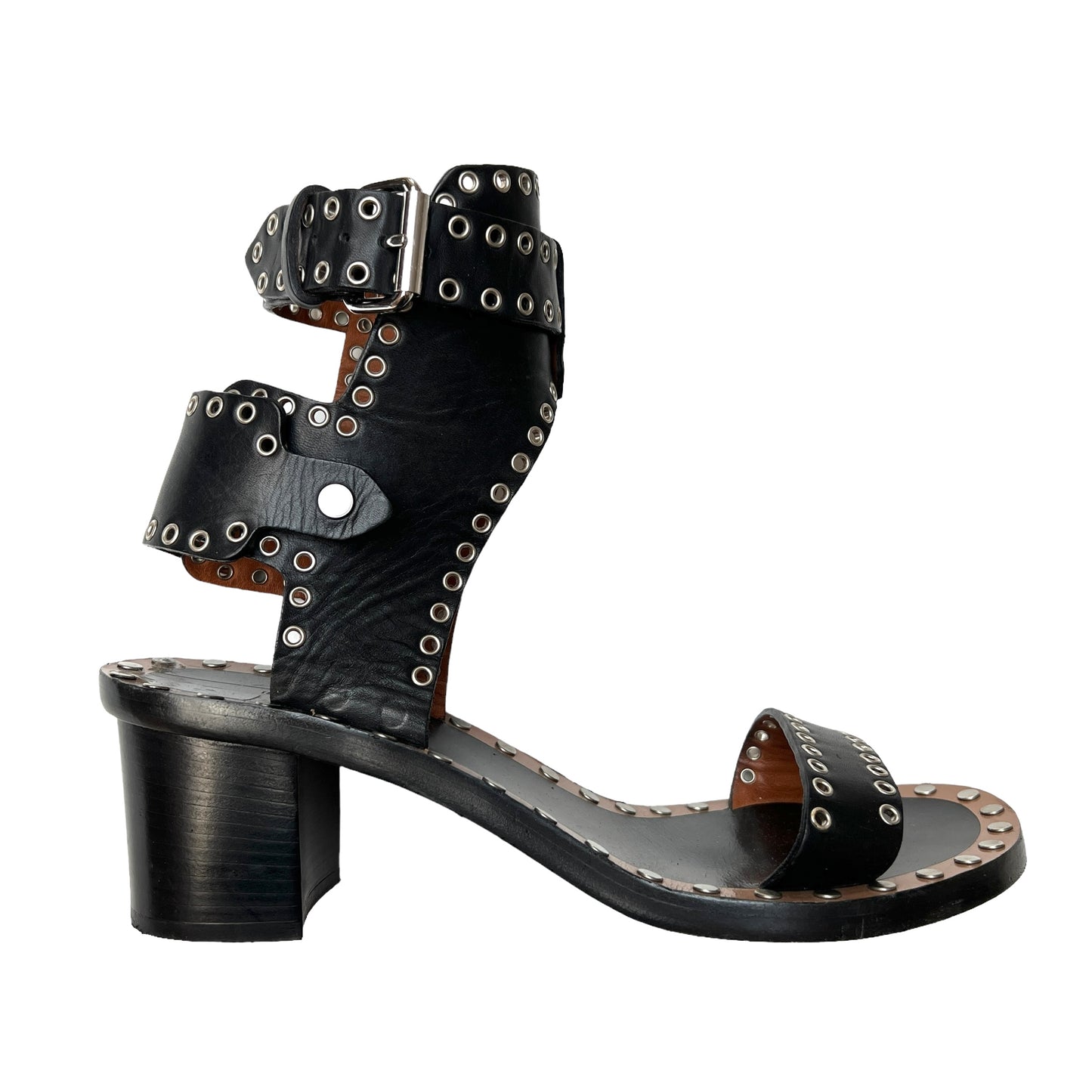 Black Leather Sandals - 11
