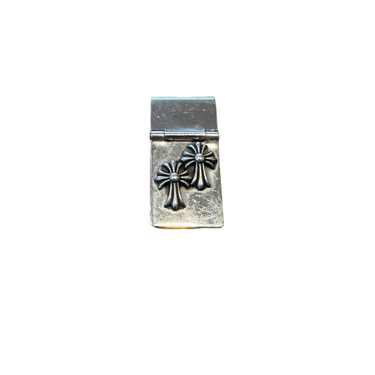 Silver Money Clip with Crosses