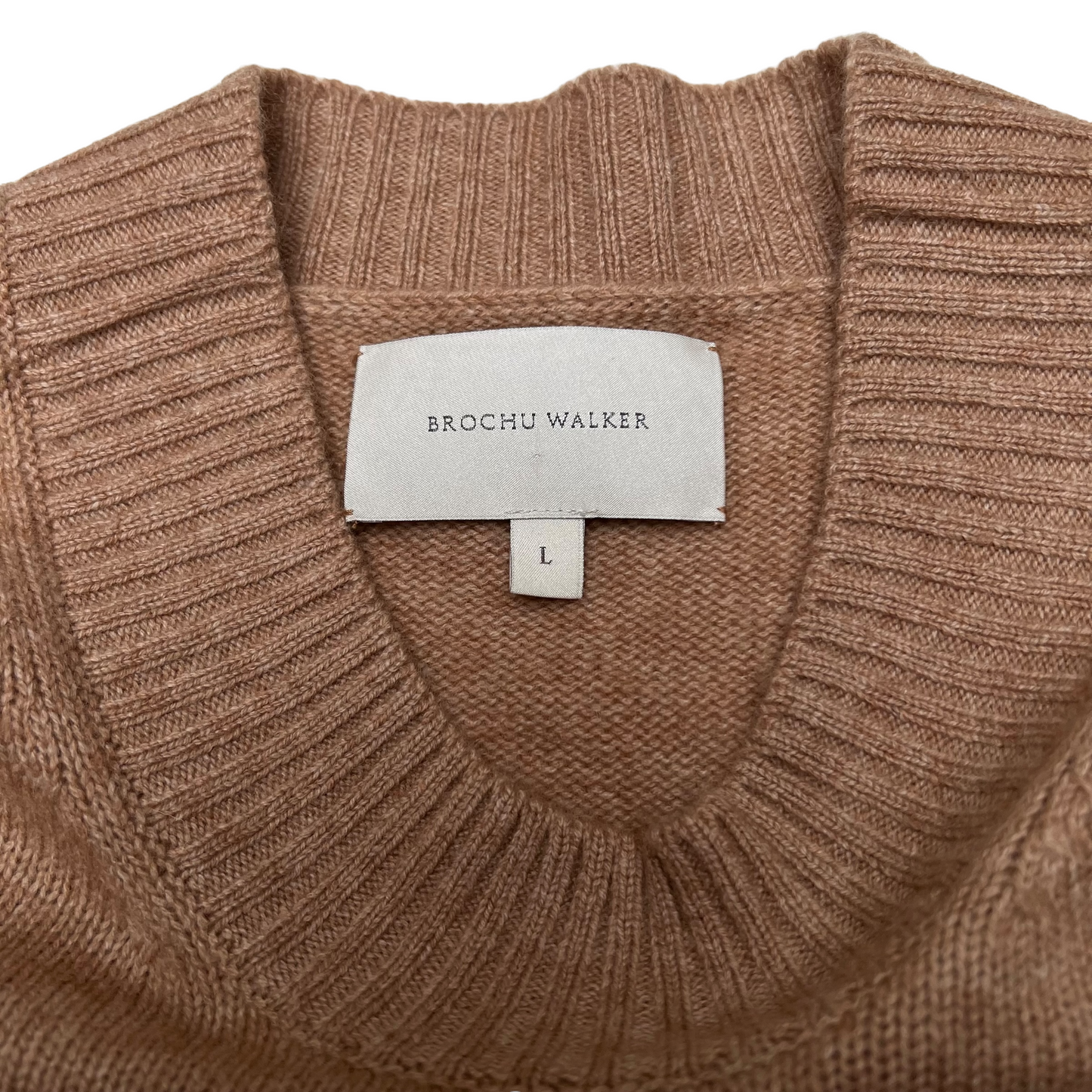 Beige Sweater with Shirt Detail - L