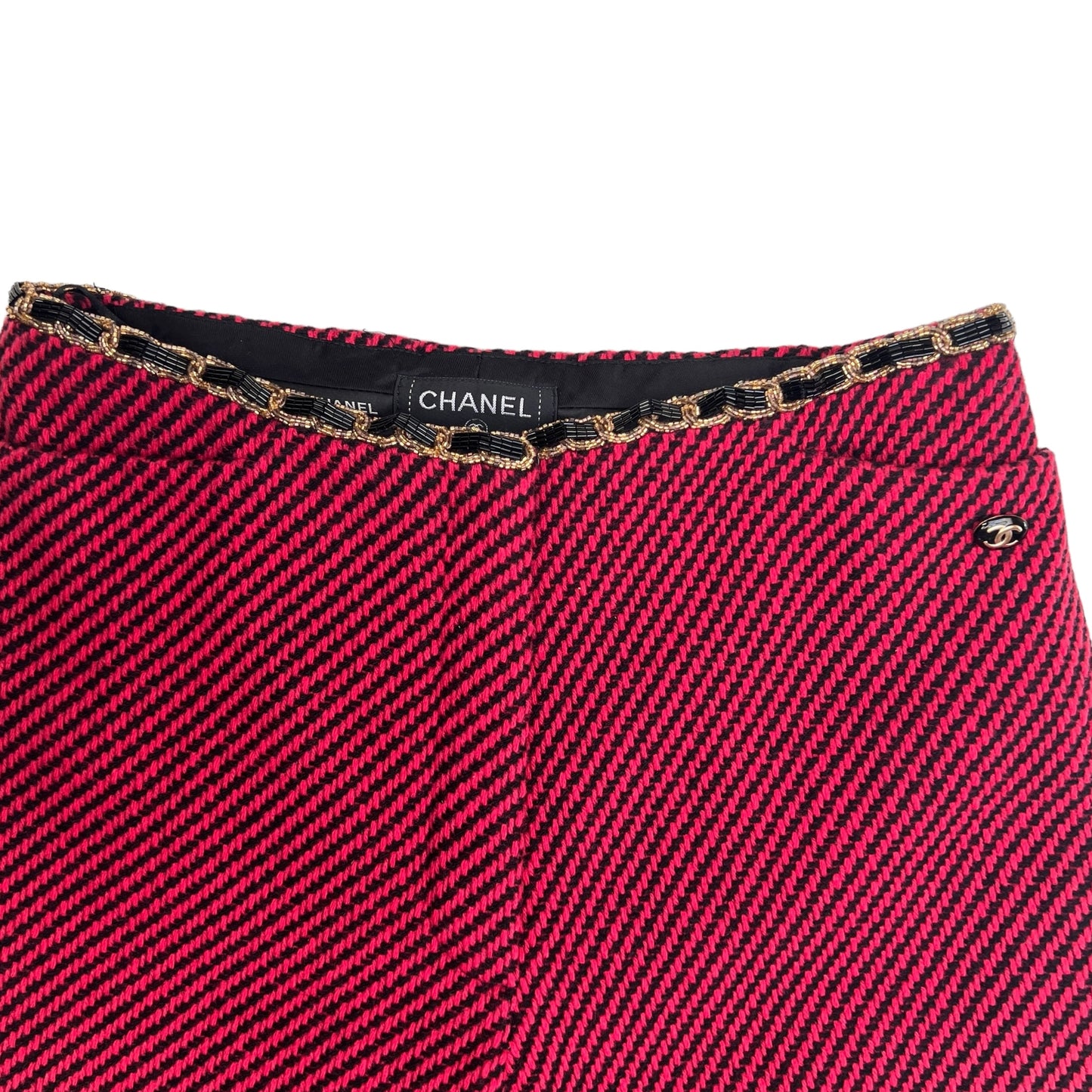 Red Tweed Pants - XS
