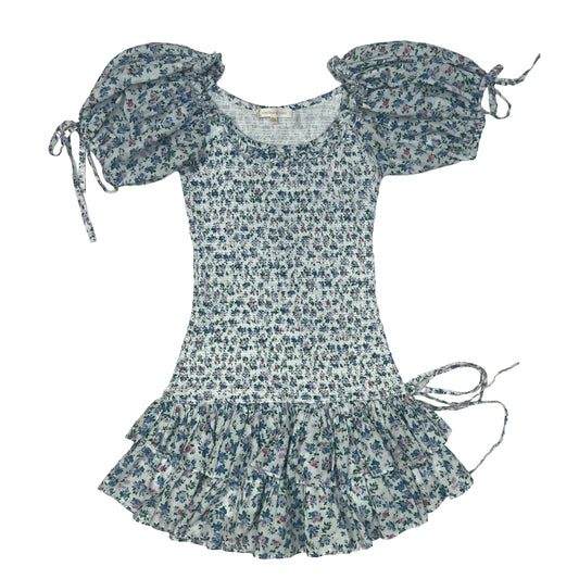 Blue Flowery Dress - XS