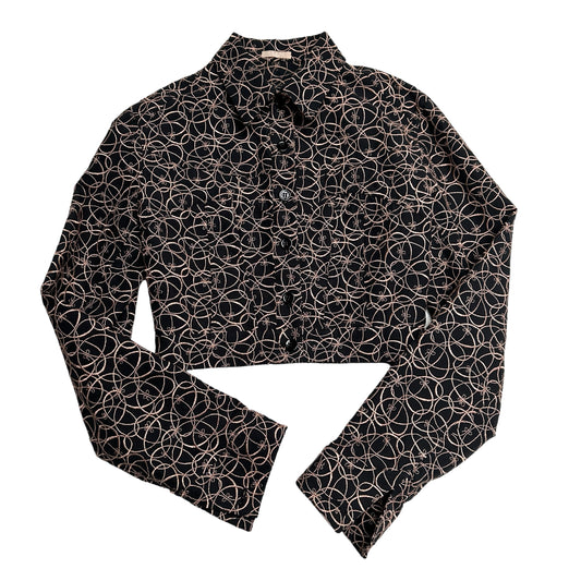 2022 Black Cotton Cropped Jacket - S