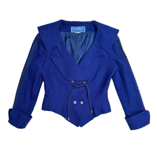 Vintage Blue Cropped Blazer - M