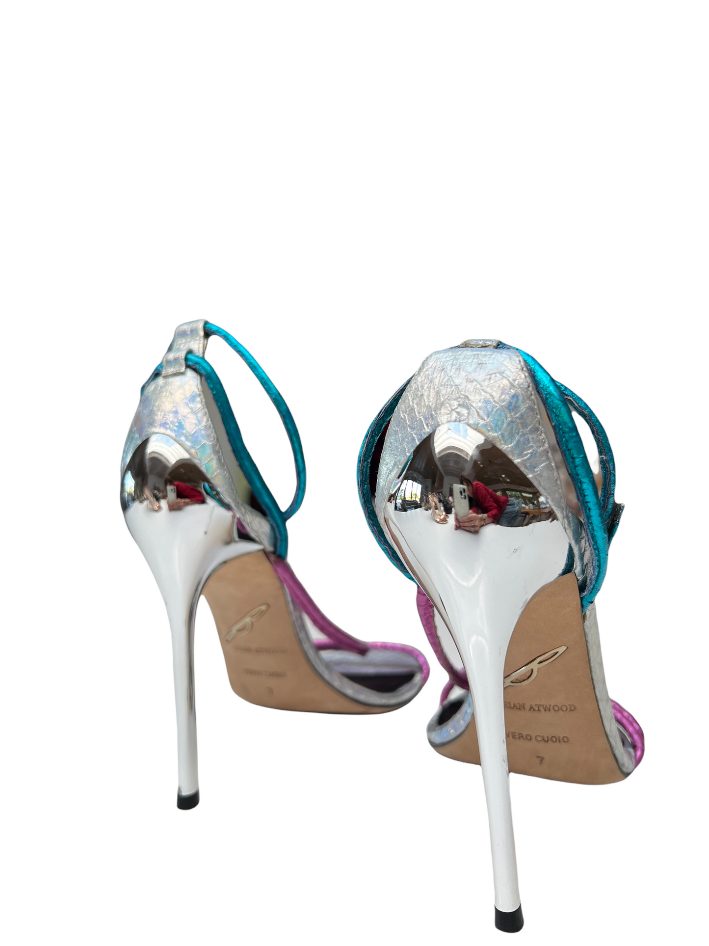 Multicolor Leather High Heels - 7