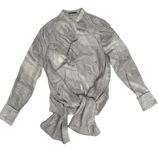 Grey Silk Shirt - M