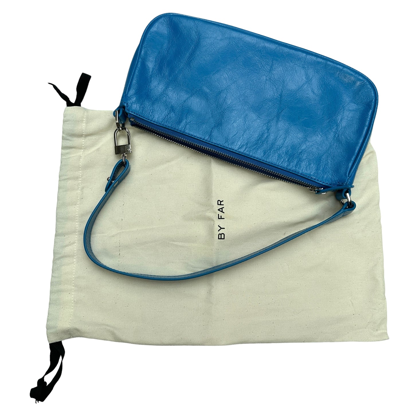 Blue Leather Shoulder Bag