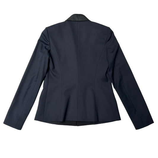 Navy & Black Blazer w/Leather - S