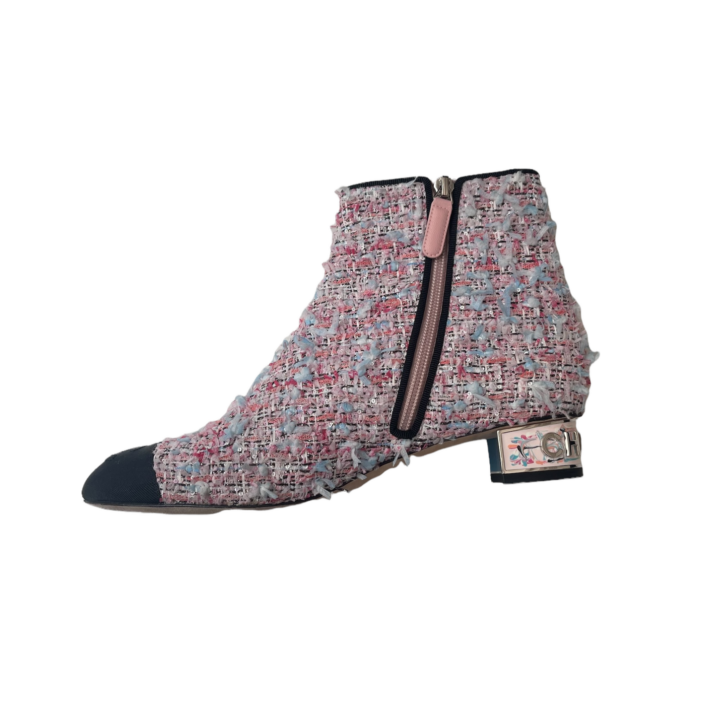 Tweed Pink Boots - 7.5