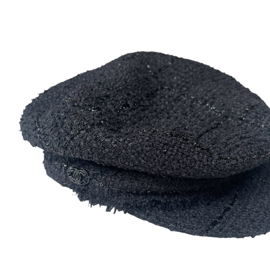 Black Tweed Hat - M