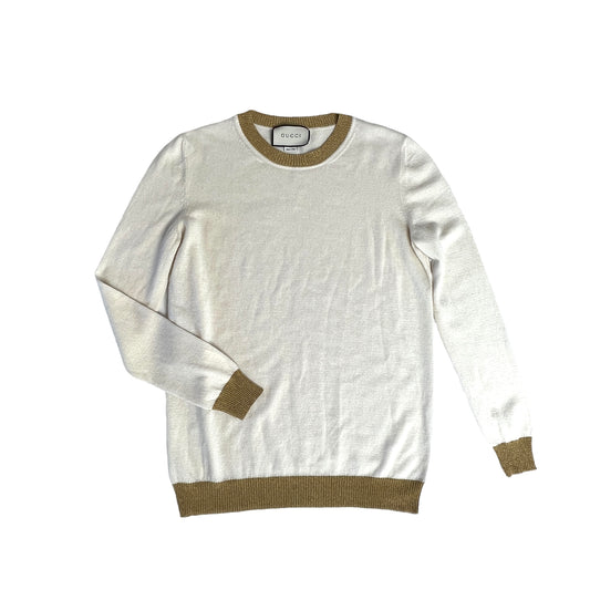 Beige Cashmere Sweater - M
