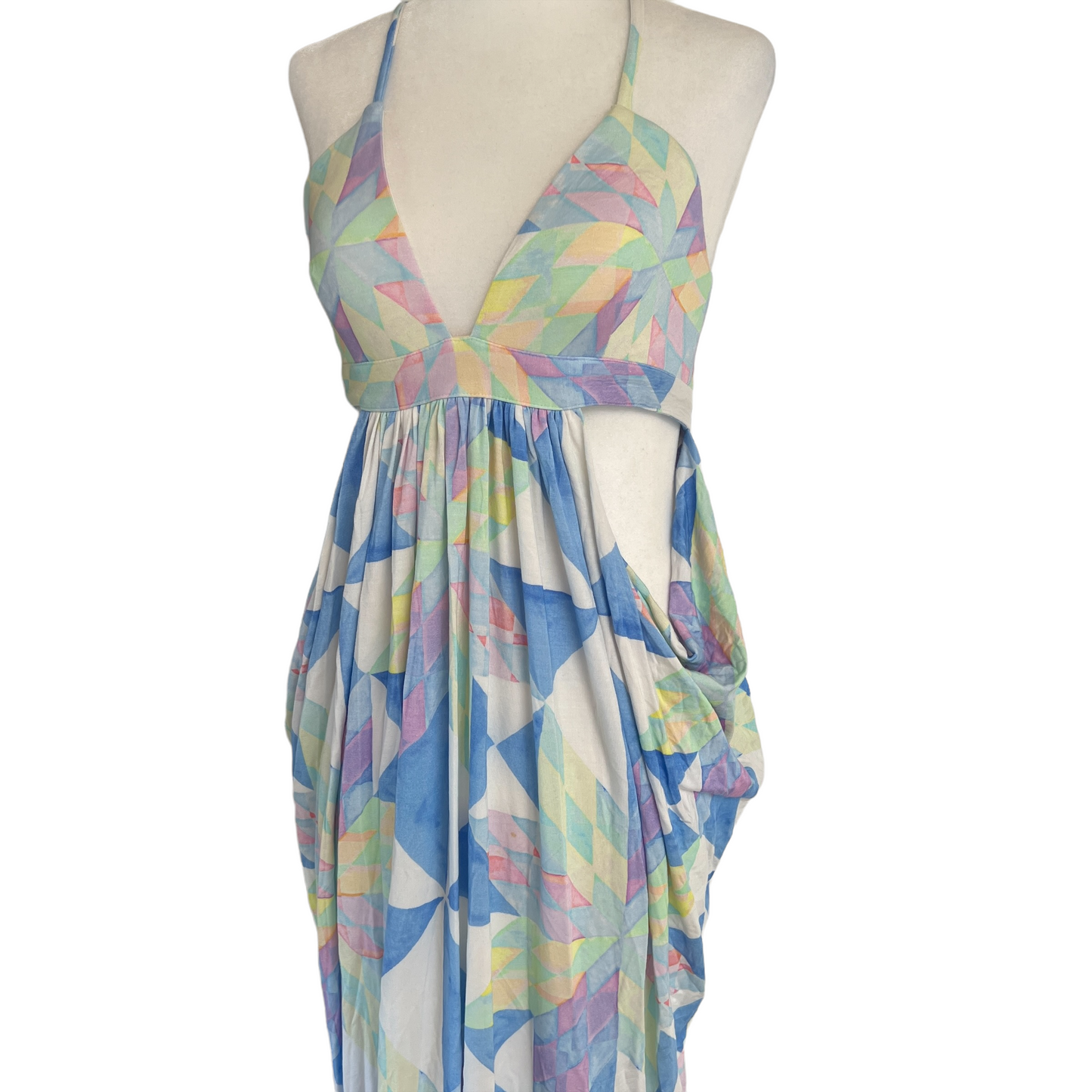 Vintage Pastel Beach Dress - M