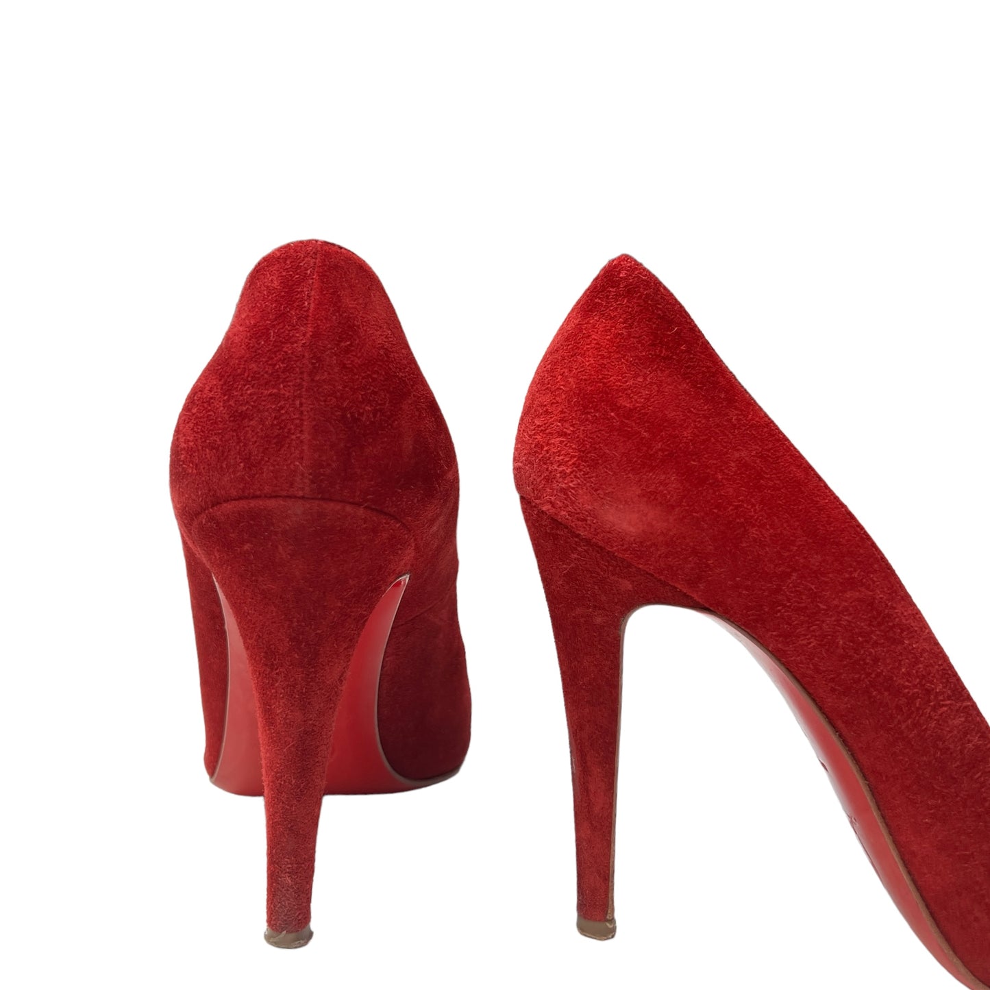 Red Suede Heels - 8.5