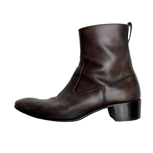 Men Brown Leather Boots - 43.5