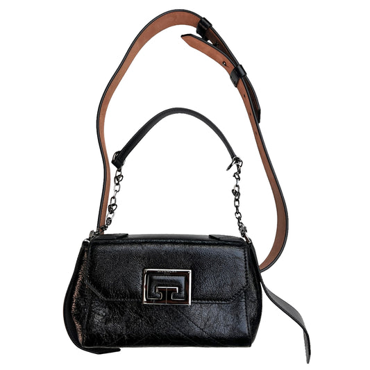 Black Leather Convertible Bag