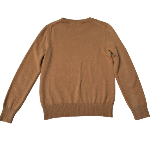 Camel Cashmere Sweater w/Crystal Patches - S