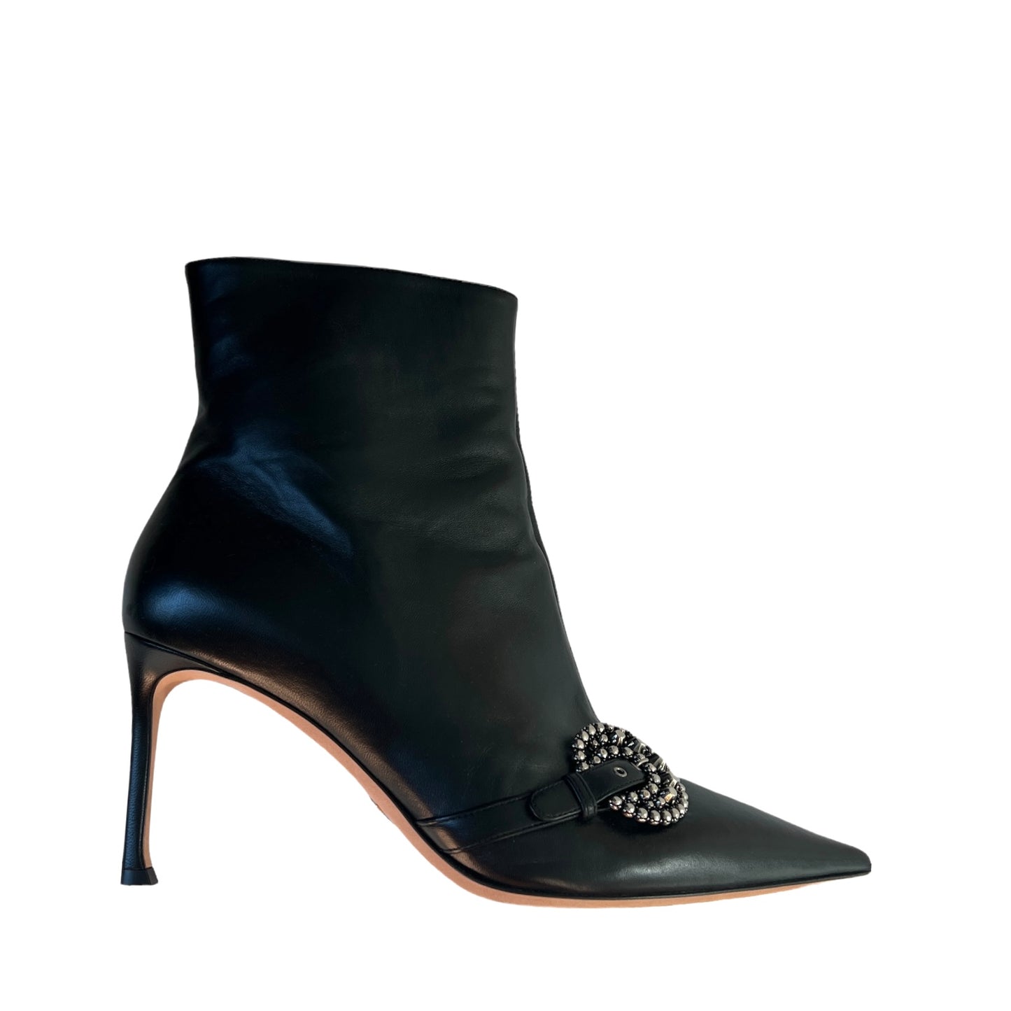 Black Leather Ankle Boots - 11