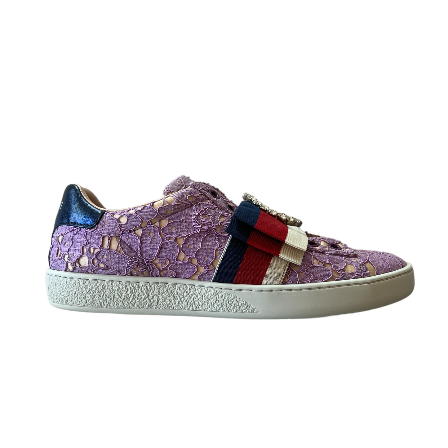 Purple Lace and Crystals Sneakers - 7