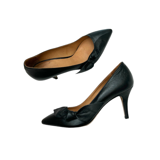 Black Leather Heels - 7.5