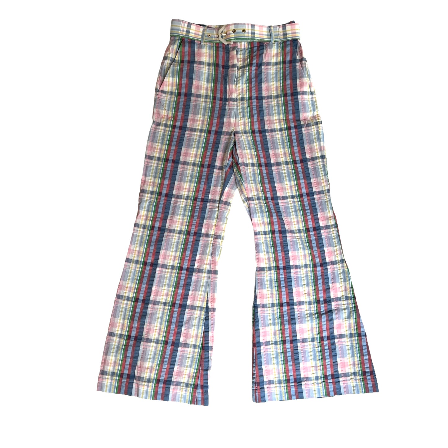 Belted Checkers Pants - 0