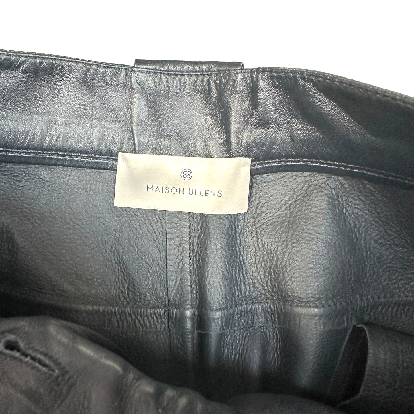 Dark Blue Leather Pants - S/M