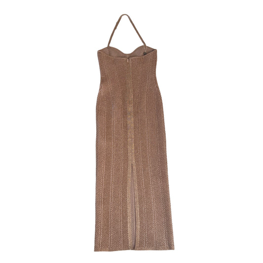 Shiny Nude Color Dress - S