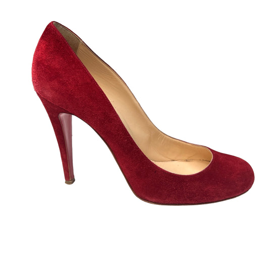 Red Suede Heels - 8.5