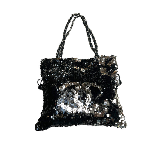 CC Timeless Metallic Sequin Drawstring Bag