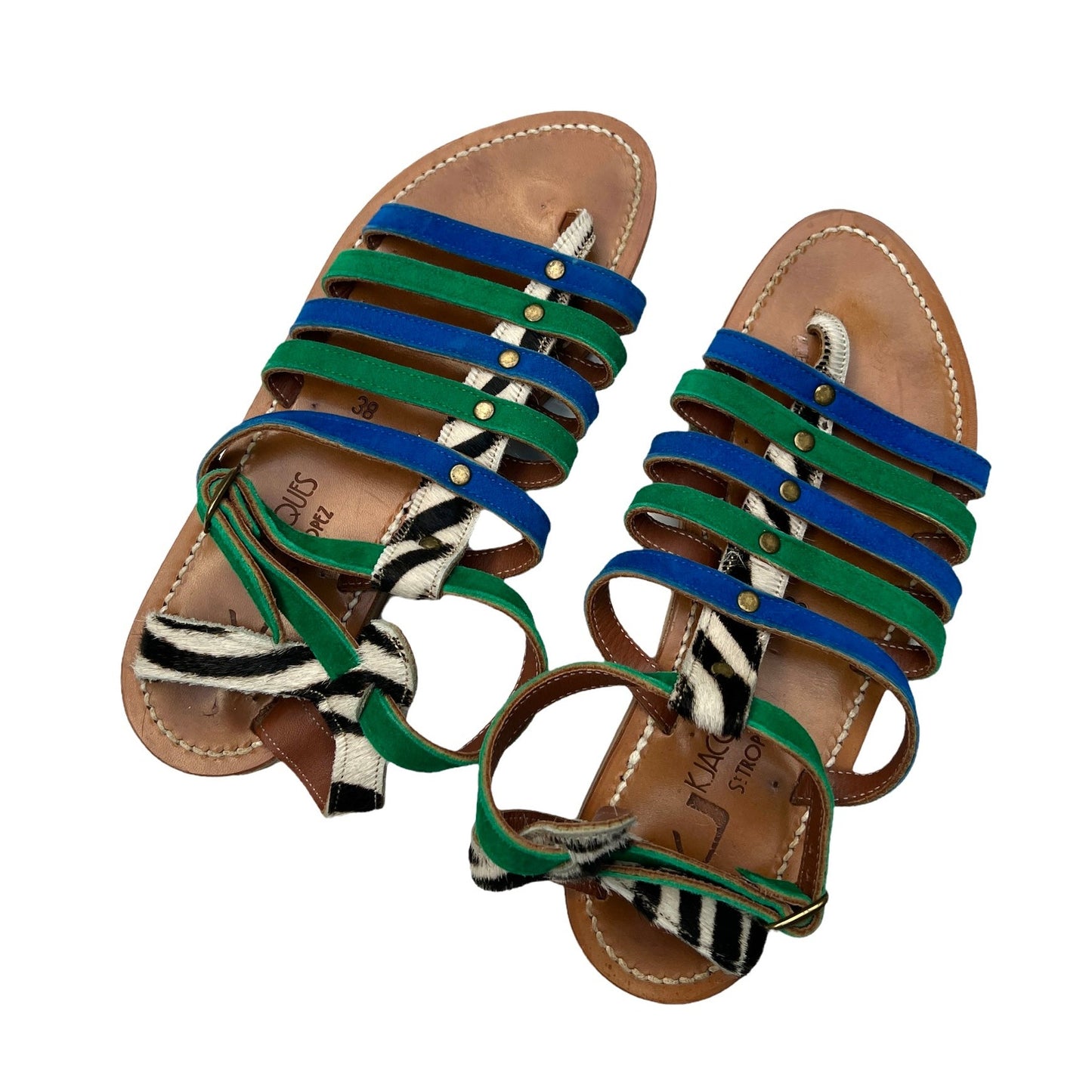 Blue and Green Sandals - 7.5