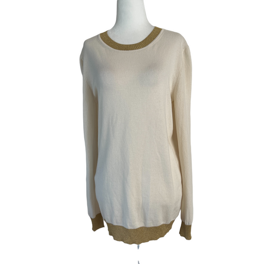 Beige Cashmere Sweater - M