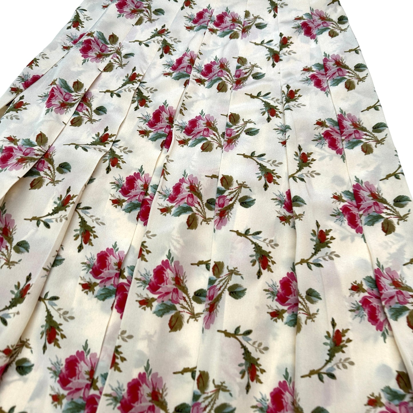 2017 Flowery Pleated Silk Skirt - S/M