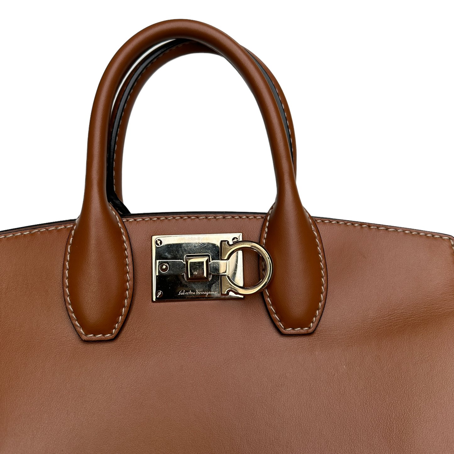 Brown Leather & Raffia Bag w/Crossbody Strap