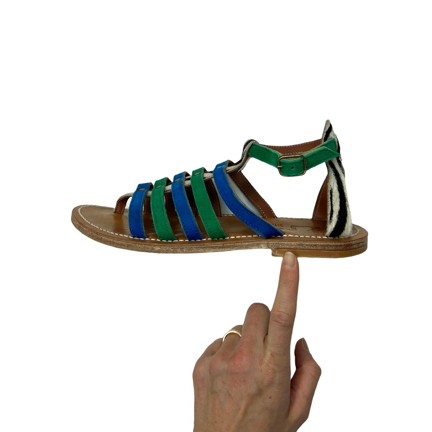 Blue and Green Sandals - 7.5