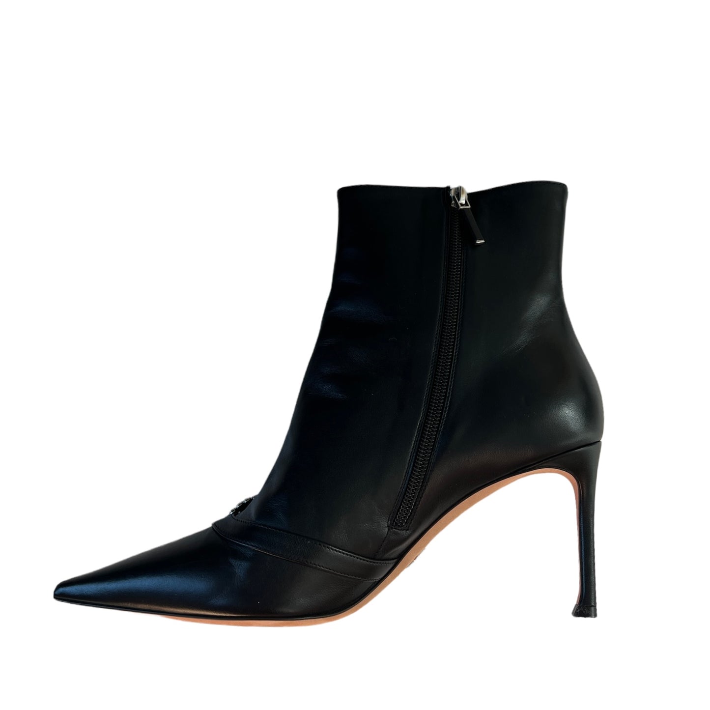 Black Leather Ankle Boots - 11