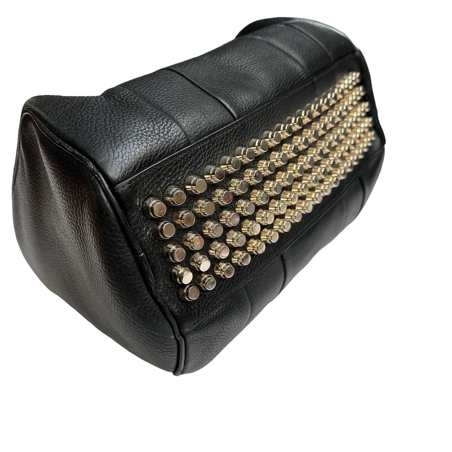 Black Leather Bag with Studs