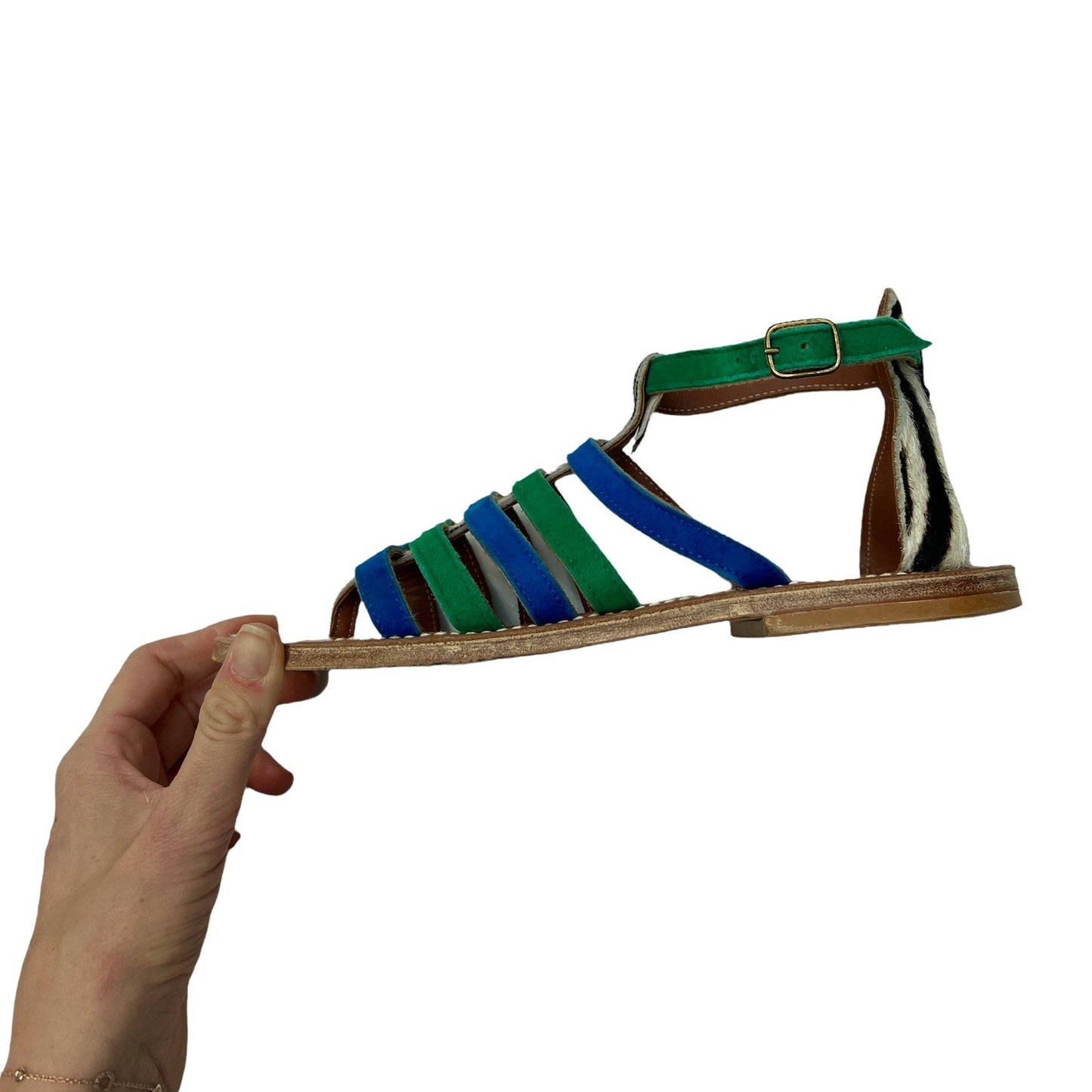 Blue and Green Sandals - 7.5