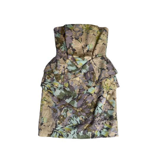 Cream Flowery Print Dress - 0