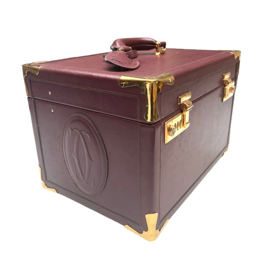 Burgundy Leather Jewelry Trunk