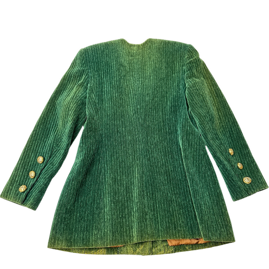 Green Textured Vintage Blazer - S/M