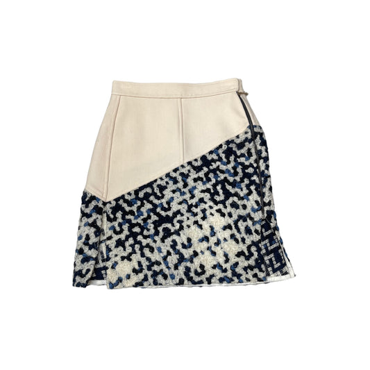 Beige Wool Skirt with Tweed - S