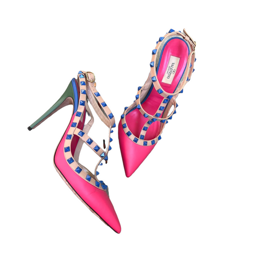 Tricolor Rockstud High Heels - 11