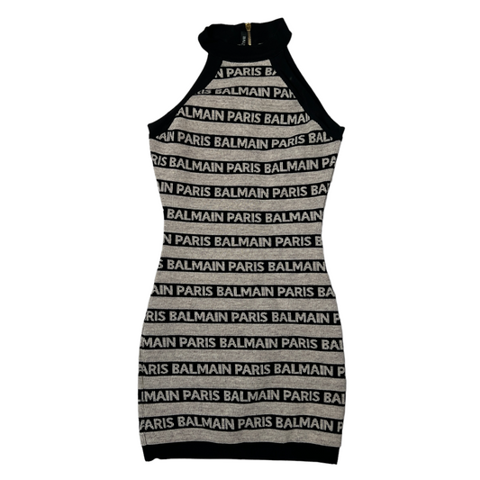 Black & Beige Logo Dress - XS